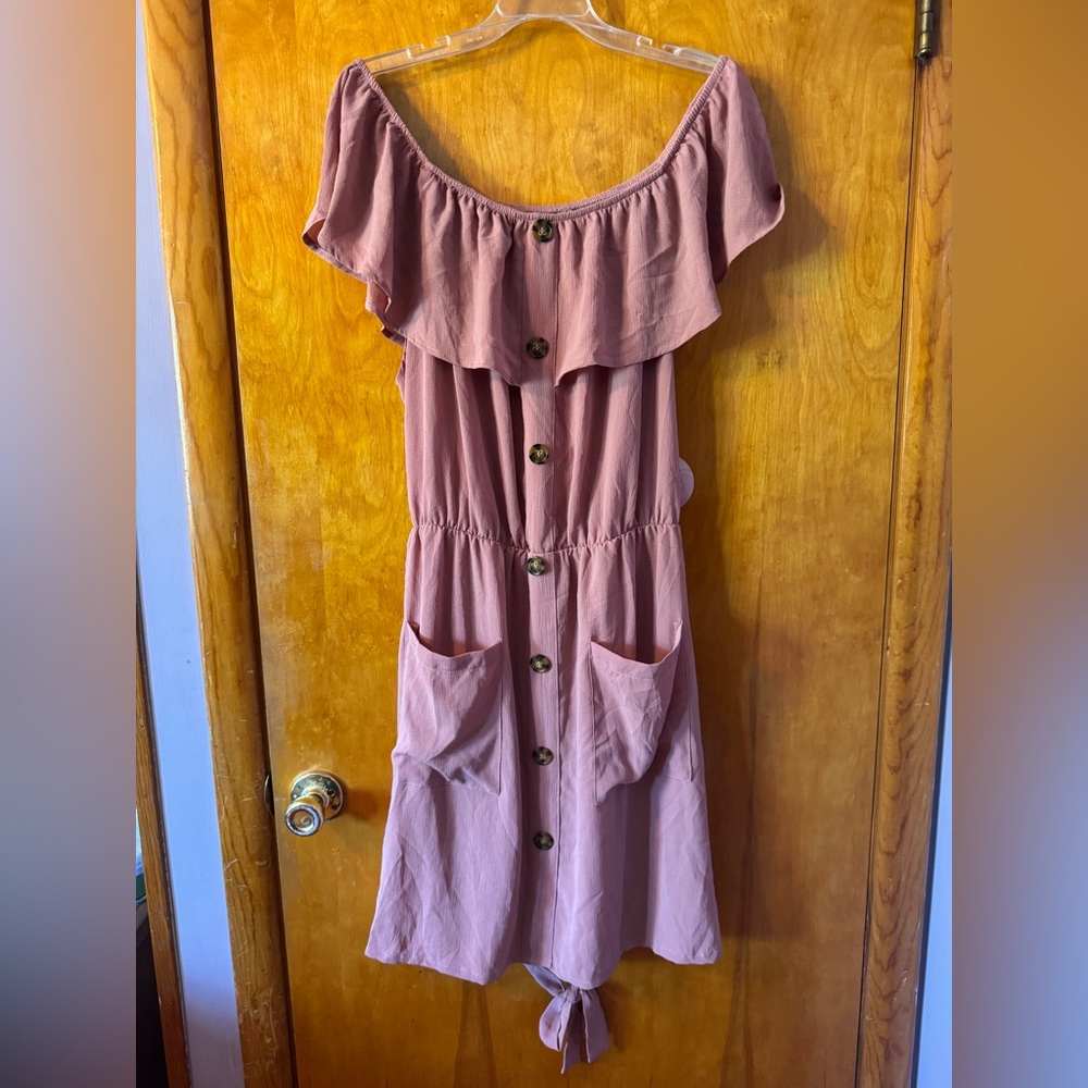Chic One Shoulder Mauve Dress
